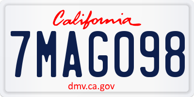 CA license plate 7MAG098