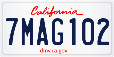 CA license plate 7MAG102