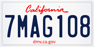 CA license plate 7MAG108