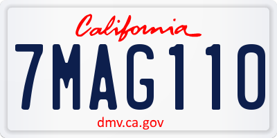 CA license plate 7MAG110
