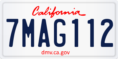CA license plate 7MAG112