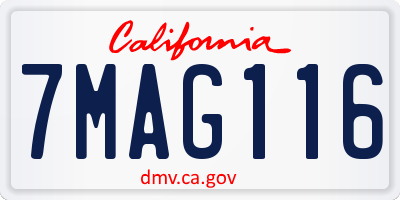 CA license plate 7MAG116