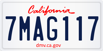 CA license plate 7MAG117