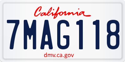 CA license plate 7MAG118