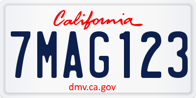 CA license plate 7MAG123