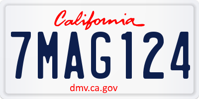 CA license plate 7MAG124