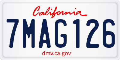CA license plate 7MAG126
