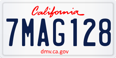 CA license plate 7MAG128