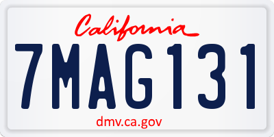 CA license plate 7MAG131