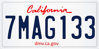 CA license plate 7MAG133