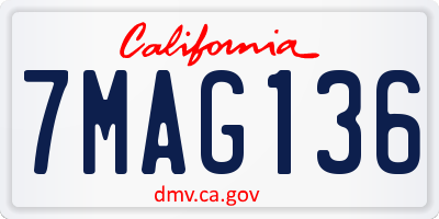 CA license plate 7MAG136