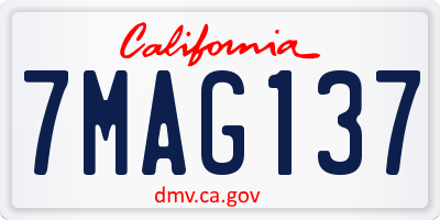 CA license plate 7MAG137