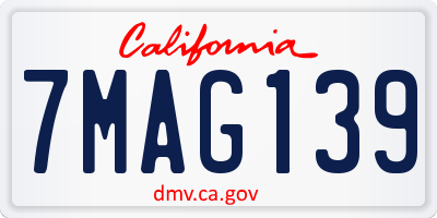 CA license plate 7MAG139