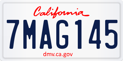 CA license plate 7MAG145