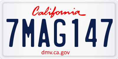 CA license plate 7MAG147