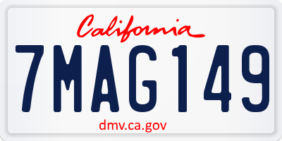 CA license plate 7MAG149
