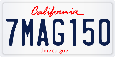 CA license plate 7MAG150