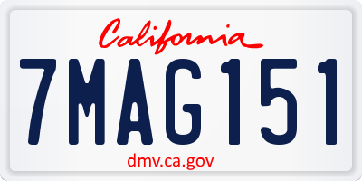 CA license plate 7MAG151