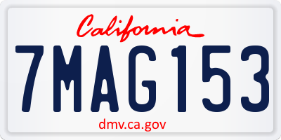 CA license plate 7MAG153