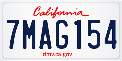 CA license plate 7MAG154