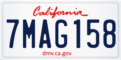 CA license plate 7MAG158