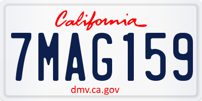 CA license plate 7MAG159