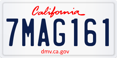 CA license plate 7MAG161