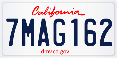 CA license plate 7MAG162