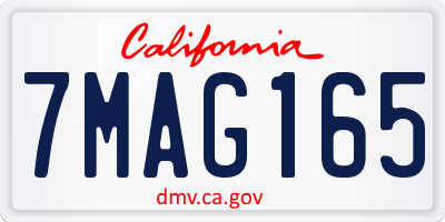CA license plate 7MAG165