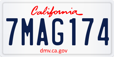 CA license plate 7MAG174
