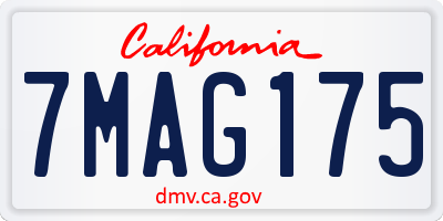 CA license plate 7MAG175