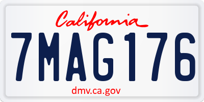 CA license plate 7MAG176