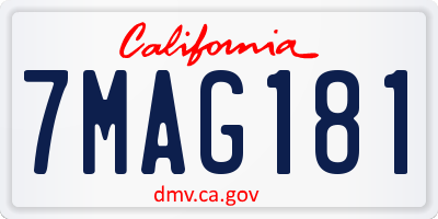CA license plate 7MAG181