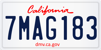 CA license plate 7MAG183