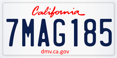 CA license plate 7MAG185