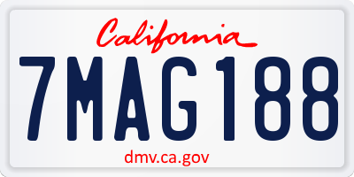 CA license plate 7MAG188
