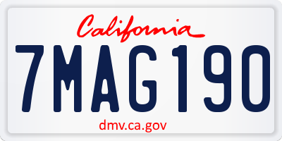 CA license plate 7MAG190