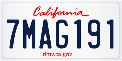 CA license plate 7MAG191