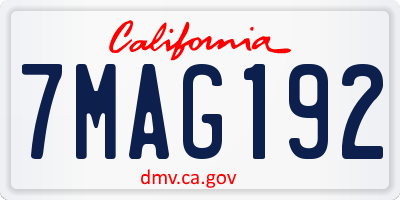 CA license plate 7MAG192