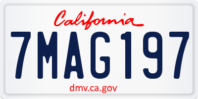 CA license plate 7MAG197