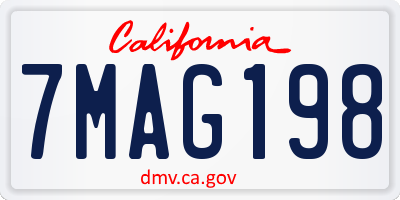 CA license plate 7MAG198