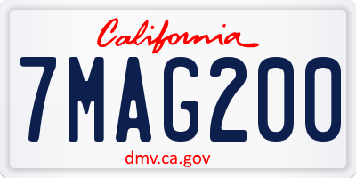 CA license plate 7MAG200