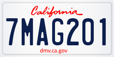 CA license plate 7MAG201