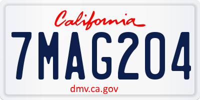 CA license plate 7MAG204
