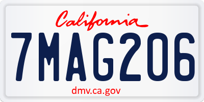 CA license plate 7MAG206