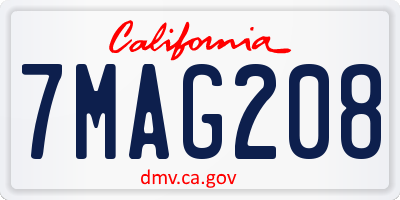 CA license plate 7MAG208