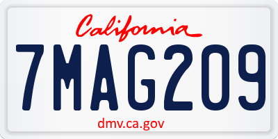 CA license plate 7MAG209