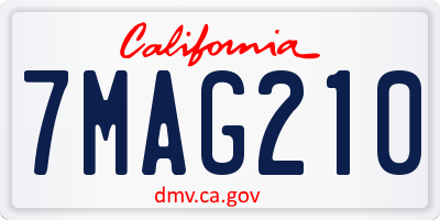CA license plate 7MAG210