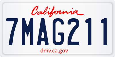 CA license plate 7MAG211