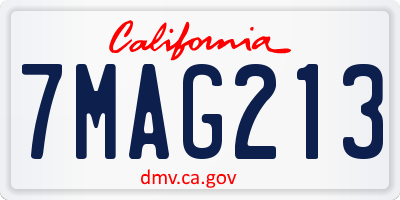 CA license plate 7MAG213